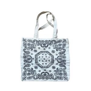 Madewell Reusabale Canvas Bandana Paisley Tote Cream
